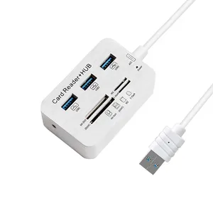 Mini Usb Hub 3.0 çoklu Hub + kart okuyucu COMBO yüksek hız ile MS/SD/M2/TF kart okuyucu 3port USB Splitter göbek kapağı Laptop için - Product Image 1