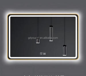 Lujo sin marco cuadrado Smart Touch Control Iluminado Regulable función ajustable vidrio plateado arenado Anti-niebla Led espejo - Product Image 4