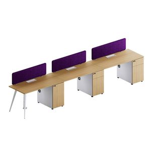 Mesa de ordenador de oficina comercial de diseño moderno con estantes de almacenamiento Material MFC de etiqueta privada pragmático multicolor - Product Image 3