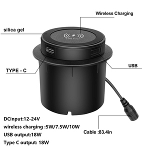 弹出式插座电气<span class=keywords><strong>USB</strong></span> DC插头插座15 w无线充电器C型<span class=keywords><strong>USB</strong></span>嵌入式紧凑型家具插座