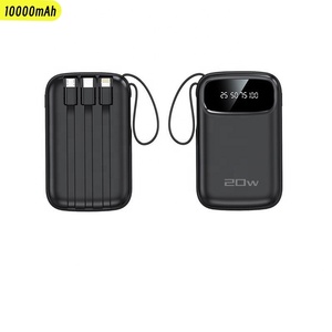 Os cabos magros do telefone celular 4 do banco do poder da estação de carregamento do banco do poder 10000mAh mini jejuam o carregador com exposição bancos do poder 10000mah