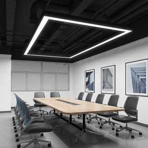 8FT x 4FT LED doğrusal ışık dikdörtgen Set dikişsiz bağlantı 6000K beyaz siyah renk asılı ticari dükkan aydınlatma armatürleri - Product Image 2