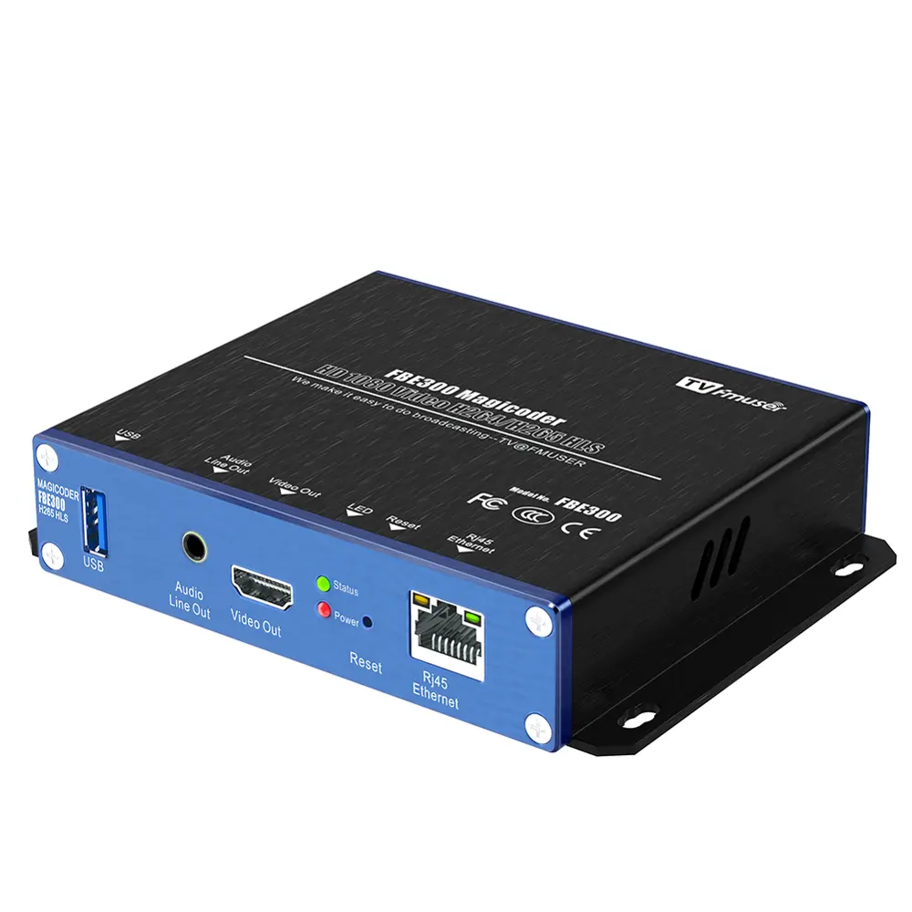 FMUSER FBE300 Magicoder Transcoder H.264/H.265 HD Streaming de Vídeo Ao Vivo IPTV Codificador/Decodificador/Transcoder/Suporte Ao Jogador RTSP RTP U