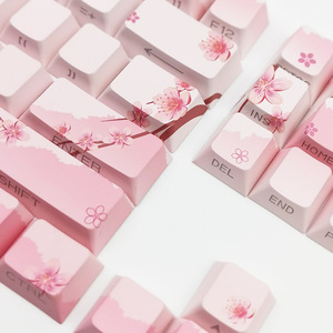 คีย์127ชุดเต็มชุด PBT ดอกซากุระแบบสองสีมีในสต็อก - Product Image 4