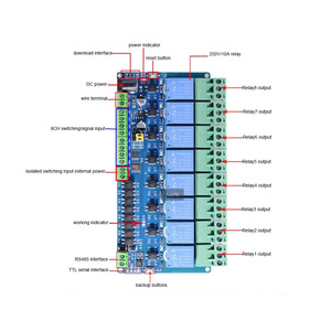 Taidacent Modbus-Rtu 5V 12V 24V 1/2/Kanal relais modul Modbus-Schalter Eingang Ausgang Opto Isolation RS485 TTL Anti-Reverse - Product Image 6