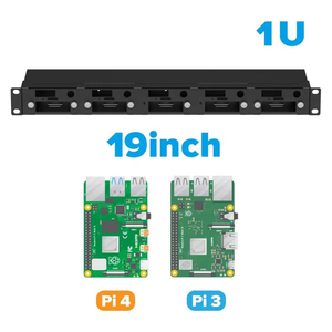 <strong>Raspberry</strong> <strong>Pi</strong> Rackmount Complete Enclosure Version 2.0 with PoE Functionality, Front Removable 19&quot; 1U Rack Mount with C - Product Image 2