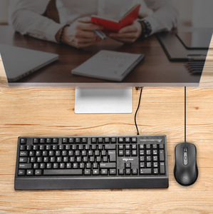 Wired <strong>Keyboard</strong> and <strong>Mouse</strong> Combo Full Sized Ergonomic USB Wired Corded <strong>Keyboard</strong> for Laptop and Desktop PC <strong>Computer</strong>