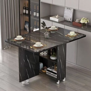 Recién llegado, juego de mesa de comedor multifuncional, muebles de comedor plegables con ruedas, armario de almacenamiento para Cocina - Product Image 5