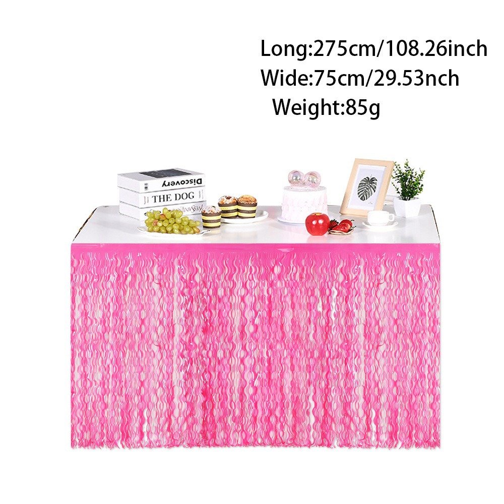 Jupe de table rose rouge fluorescente 75*275cm
