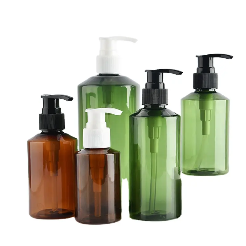 Commercio all'ingrosso vuoto 8OZ lozione per il corpo Gel doccia Shampoo detergente imballaggio ambra alcool cosmetico lavaggio a mano bottiglie di plastica liquida