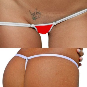 Venta caliente Sexy Color sólido G String Tanga Bikini Ropa interior Cintura baja Ahueca hacia fuera las bragas Liso teñido de punto - Product Image 4