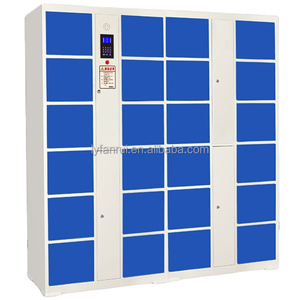 Montieren Sie den Außenbereich Supermarkt Barcode Metall Gesichts erkennung Speicher Schließfach Smart Office Building 12 Boxen PIN-Code Innen - Product Image 1