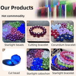 Ruby Loose <strong>Beads</strong> Synthetic Ruby <strong>Beads</strong> DIY Long Chain Red Treasure Round <strong>Beads</strong> - Product Image 6