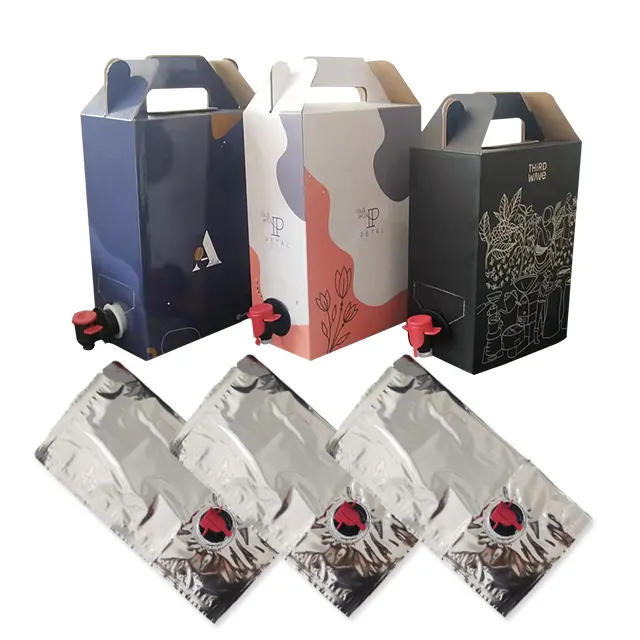 Personalizado asséptico 3L 5L 10L 15L 20L suco de xarope de café vinho água líquido BABADOR saco saco plástico na caixa Dispenser com válvula Vitop