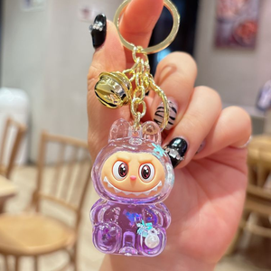 Promotional Gift Liquid <strong>Key</strong> Chain <strong>Cartoon</strong> Labubu Design 3D Plastic Quicksand Floating Oil Keychain Charms - Product Image 4