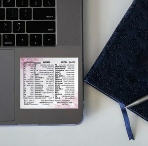 Calcomanías de clave de función de pegatina de guía de referencia de Word y Excel para puntas de ventana de escritorio de ordenador portátil universal impermeable antiarañazos