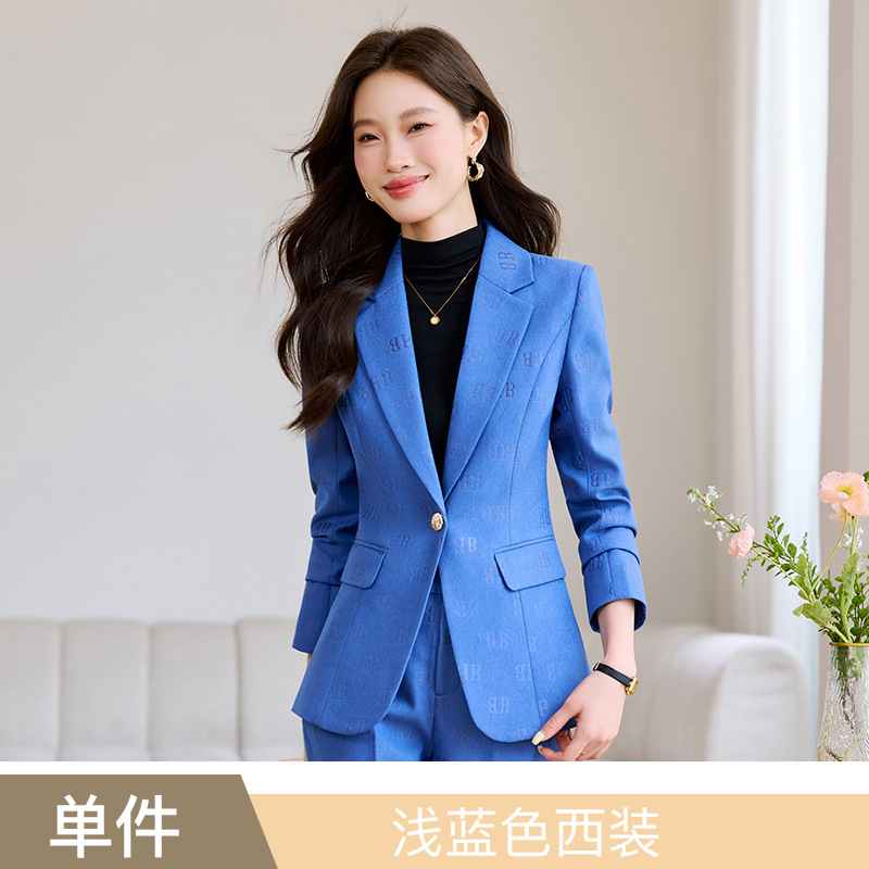 light blue suit