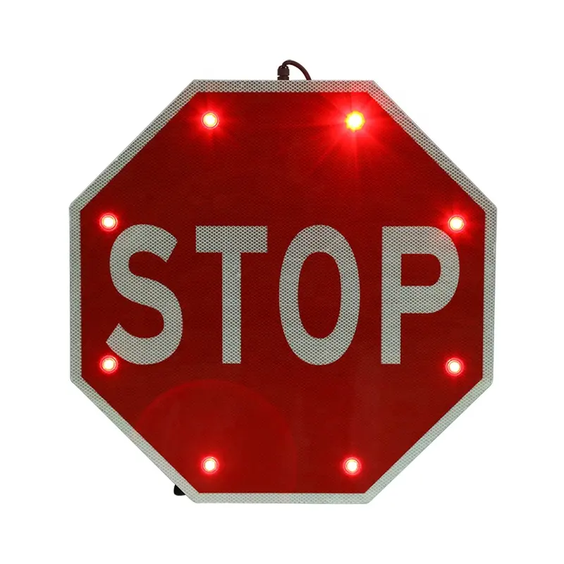 Led Light Remote Control Hand Held International Traffic Portable Stop Signs
