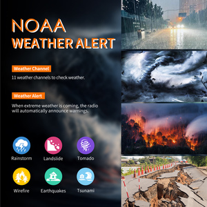 Walkie-Talkie de doble canal con 61 canales + 121 códigos de privacidad, modo activado por voz de 9 niveles, alerta meteorológica NOAA