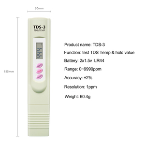 Hot bán Nhà Máy Giá <span class=keywords><strong>TDS</strong></span> 3 chất lượng nước Tester <span class=keywords><strong>Meter</strong></span> <span class=keywords><strong>TDS</strong></span> ppm Temp Reader với <span class=keywords><strong>TDS</strong></span> probe - Product Image 3