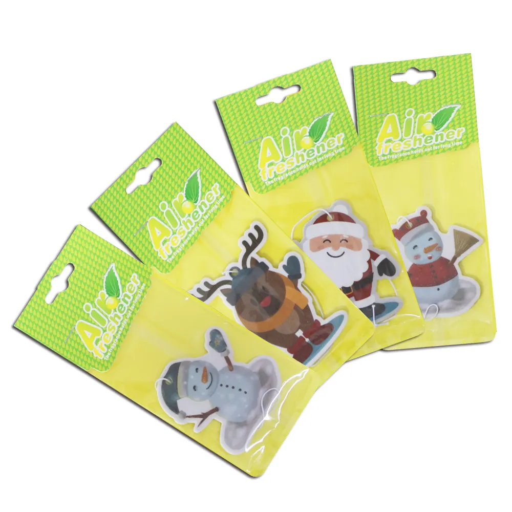 Personalizado Natal Carro Desodorante Papel Ambientador Perfumes Pendurado Interior Do Carro Airfreshener Fragrância