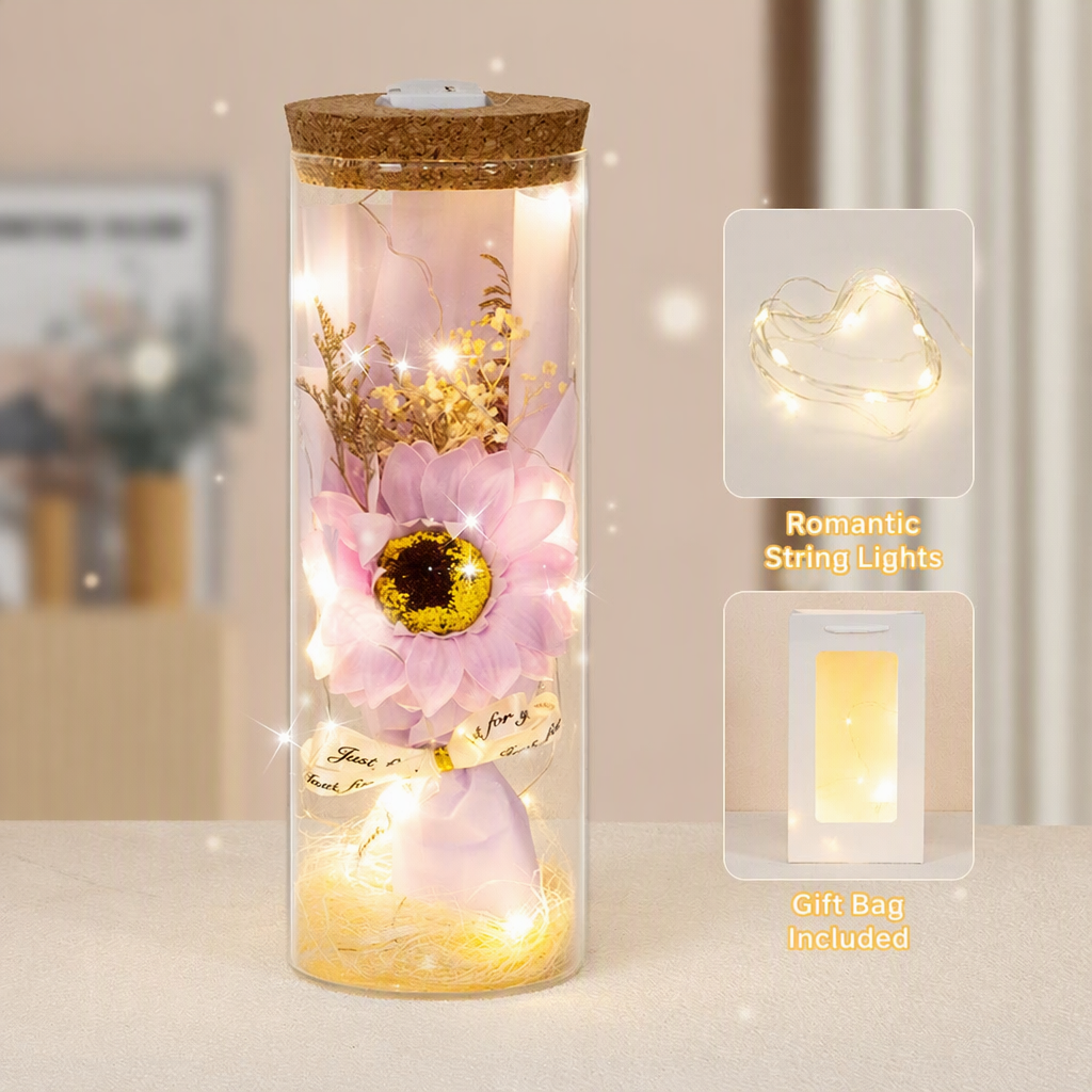 Wishing Bottle Sunflower Purple