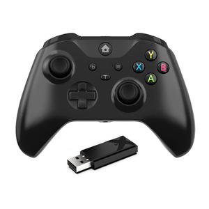 ตัวควบคุมเกมไร้สาย2.4G ตัวควบคุมการสั่นสะเทือนแบบไร้สายสำหรับ PC/One s/x เหมาะสำหรับ Xbox One
