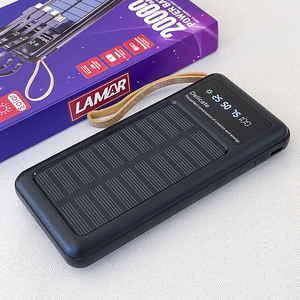 <strong>Solar</strong> Power Charger 20000 Mah with 4 in 1 Cables Solaire <strong>Sun</strong> Panel Display Slim Portable Smart <strong>Mobile</strong> Power Banks - Product Image 1