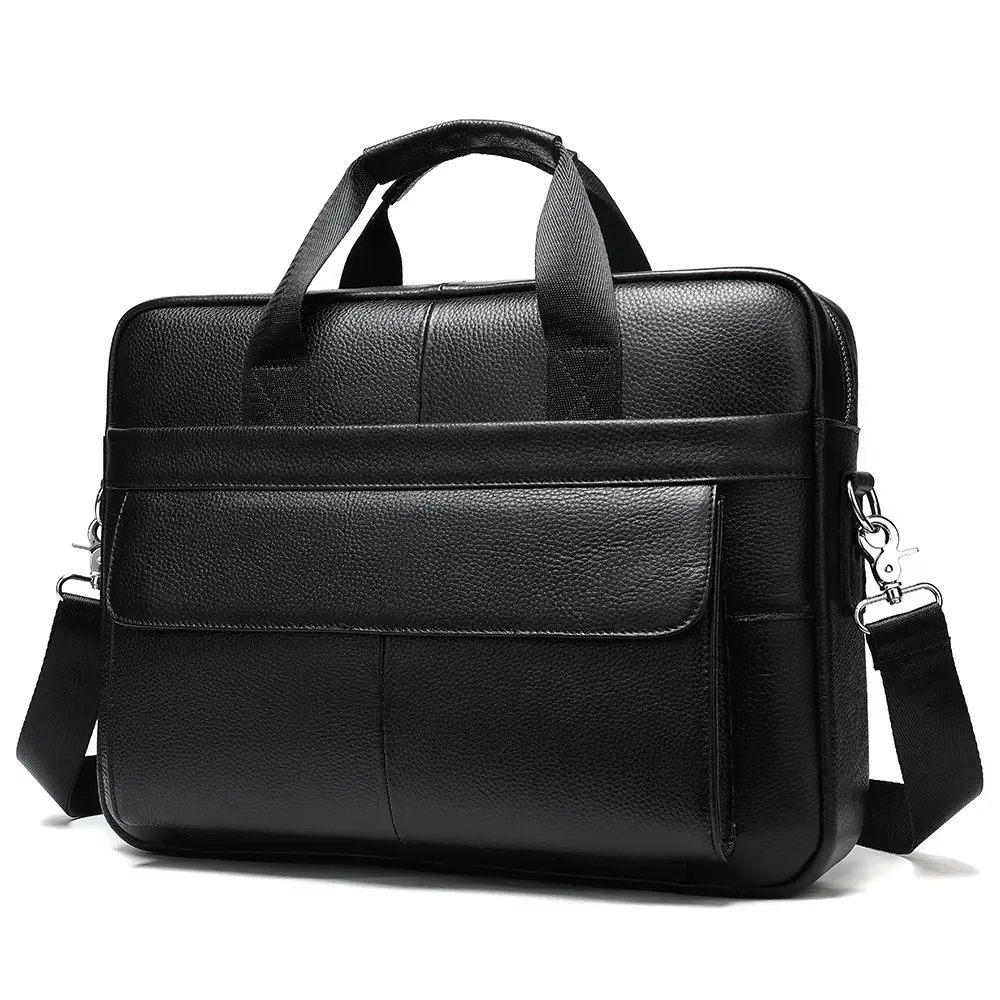 Bolsa masculina de couro legítimo, nova bolsa masculina feita em couro legítimo com tamanho grande, estilo carteiro e para laptop