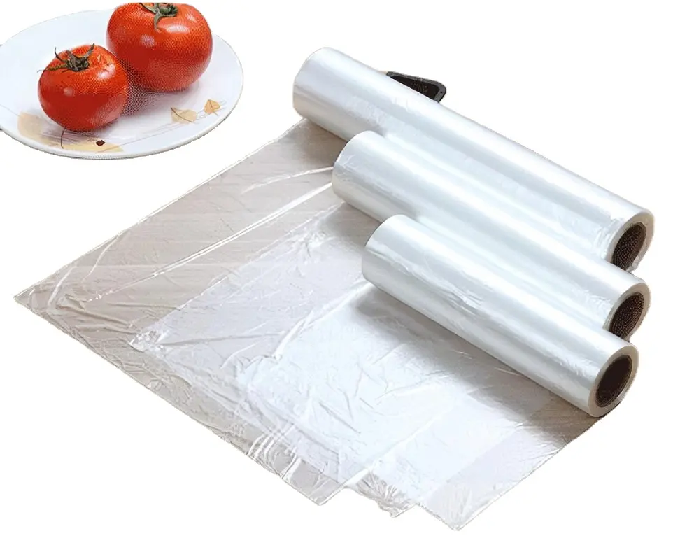 Hot Sale Clear Food Biodegradable Freezer Bags On Roll For Fruit And Vegetable Packaging