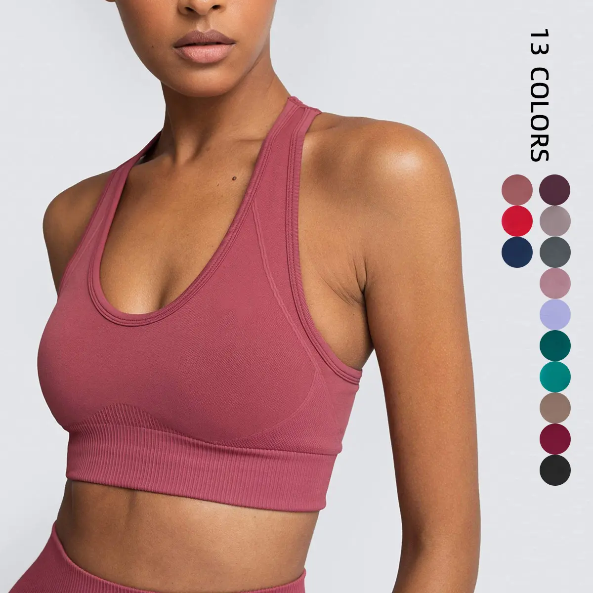 Venta al por mayor personalizado nuevo modelo de Spandex Yoga de secado rápido Crop Top moda activa de talla grande de alto impacto reunir Sexy mujeres sujetadores deportivos