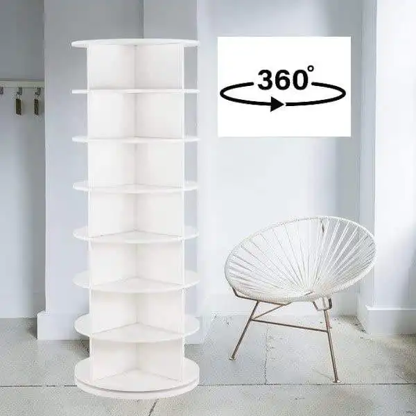 Mobiliário doméstico Sapateiras modernas 360 Sapateira rotativa MDF armário de sapato giratório