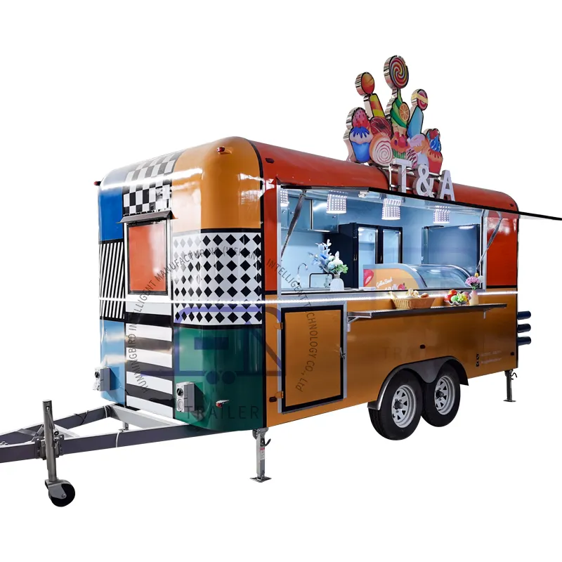 Multifunción Fibra de vidrio Pizza Panadería Snack Food Truck Cart Venta al por menor Comercial Horno para hornear Bodega Comida Remolque Hogar Restaurante