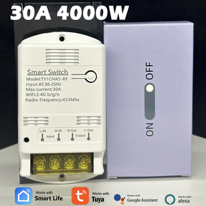 <span class=keywords><strong>Wifi</strong></span> 4000W Tuya Smart Switch Relaismodule 85-250V 30a Smartlife Afstandsbediening Alexa Google Domotica - Product Image 3