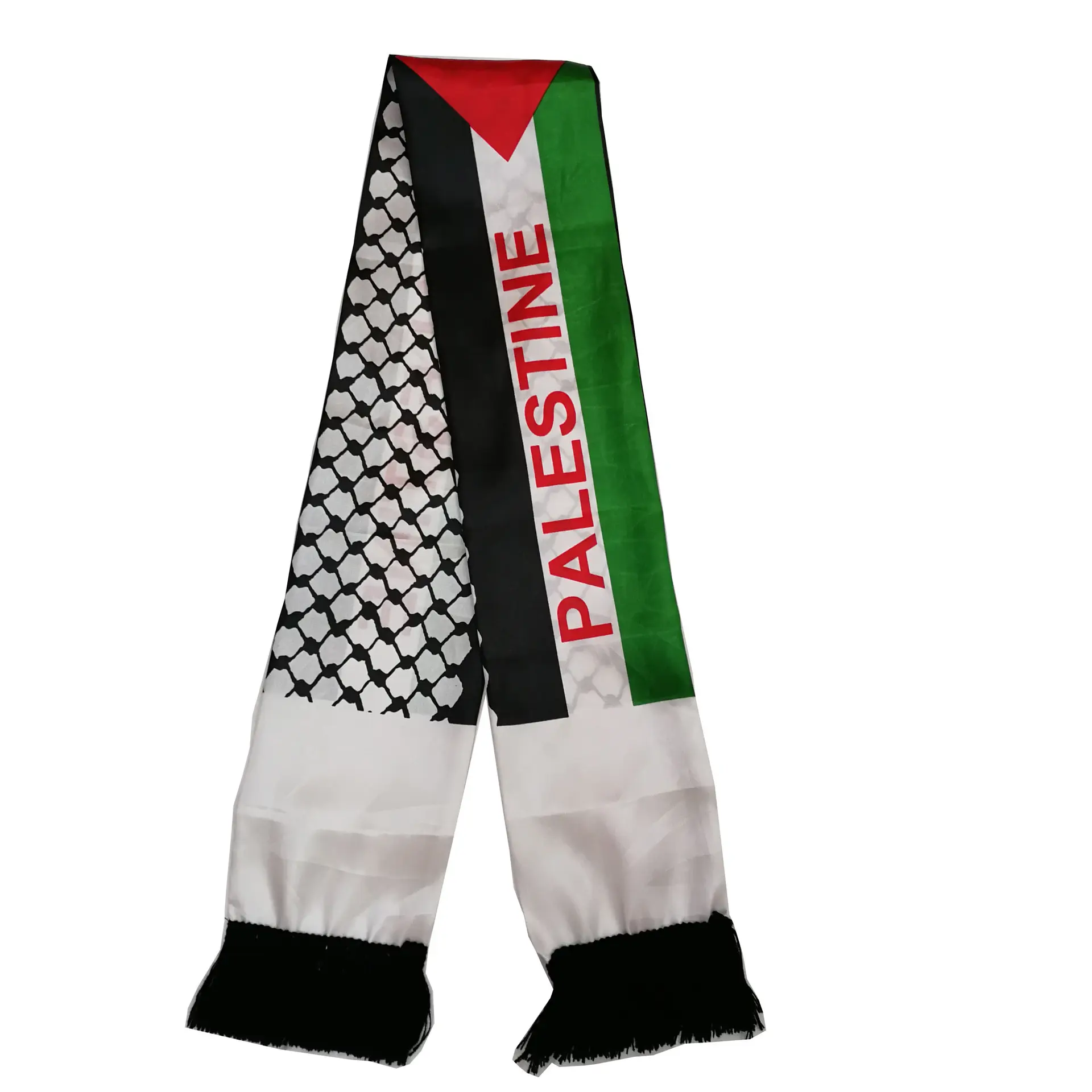 Promoción muy Popular LOGOTIPO personalizado Bandera de Palestina Bufanda para tejer Bufanda de fanáticos del fútbol