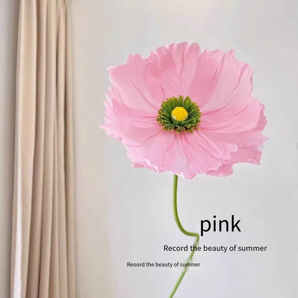 Poppy pink deep flower heart without pole