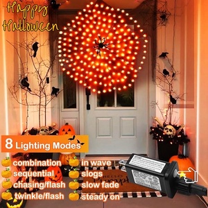 LEDハロウィンデコレーションライトスパイダーウェブストリングライト直径リモートコントロールバッテリーボックスパワードストリングライト - Product Image 4