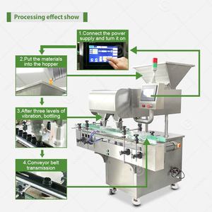 Soft Candy Bean Tablet Vibrating Filler Tapa de botella vacía Alcanfor Vitamin Bead Counting Máquina de producción - Product Image 5
