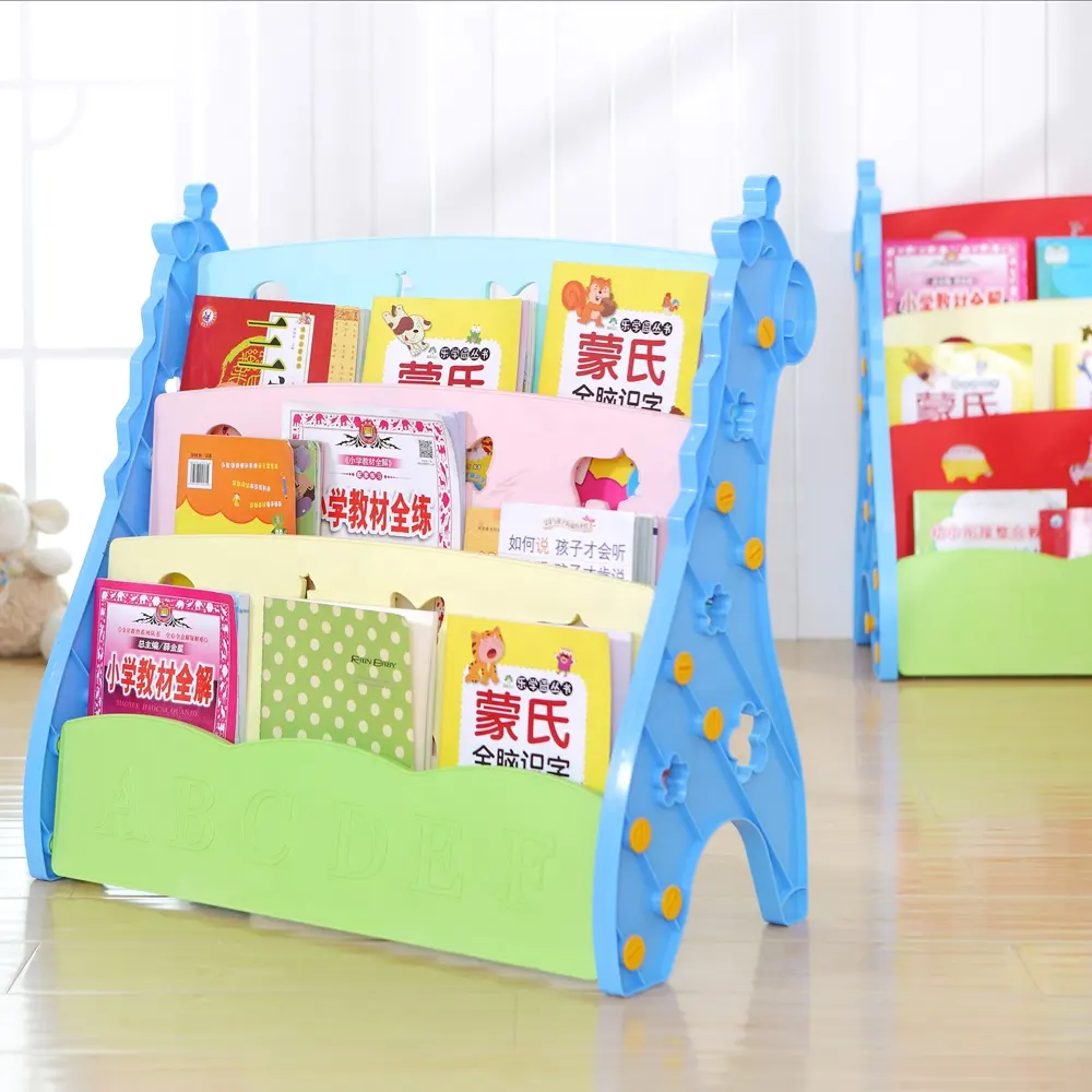 Armoire à livres en plastique pour enfants, meubles bon marché pour salle de classe de maternelle/étagère à livres