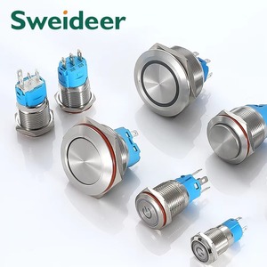 12mm flache LED beleuchtete Reset-Verriegelung sring Metall-Druckknopf Wasserdichtes Power-Logo Kfz-Boot Verwenden Sie 1NO 12V IP67