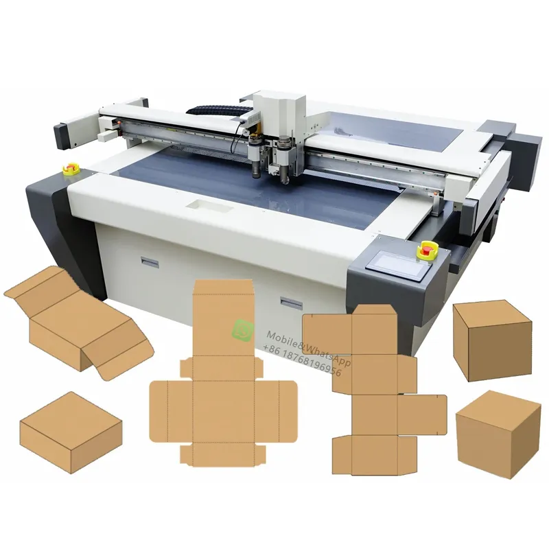 China Cutter Plotter Hersteller Produzieren Wellpappe Vinyl Flach bett Plotter und Wellpappe Box Making Machine