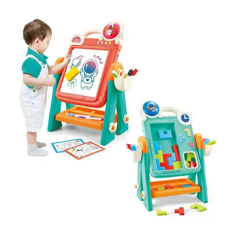 Crianças 2 Em 1 Duplo Side Writing Board Brinquedos de Desenho Puzzle Game Learning Drawing Board Brinquedos Para Crianças