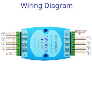 8 Channel <strong>Analog</strong> Output 0-10V 0-5V AO <strong>Module</strong> <strong>RS485</strong> Modbus RTU to Voltage PLC Remote IO Expansion Board - Product Image 3