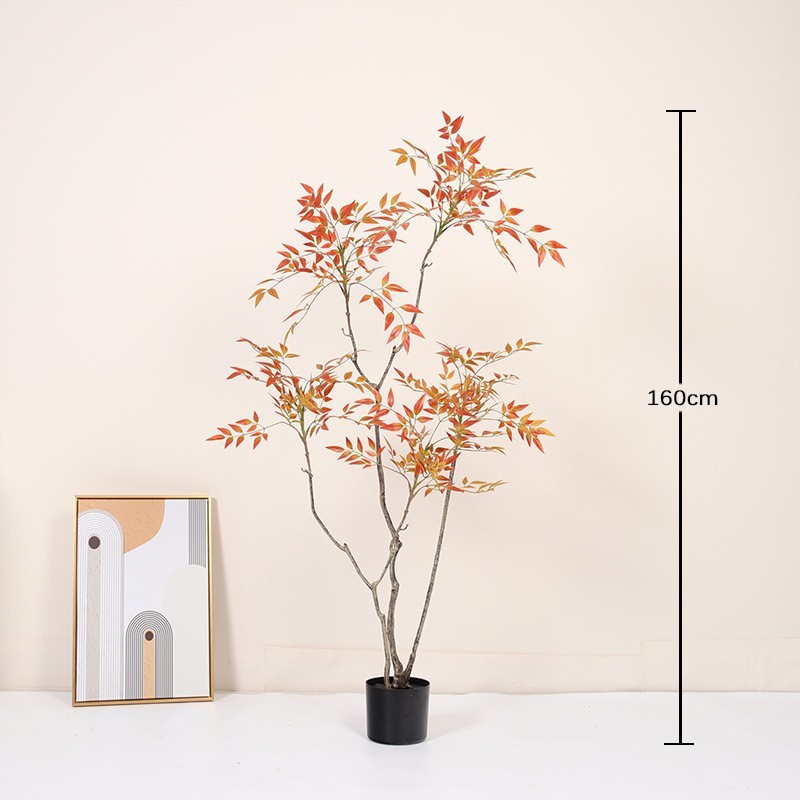 Nandina domestica rouge à la texture lisse - 160cm
