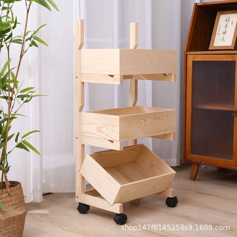New model - Three-layer natural wood color (with wheels)