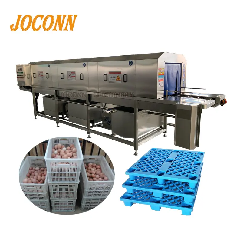 Industrial vegetable fruit Meat Basket Washer/plastic bin case box washing machine/high pressure crates pallets cleaning machine