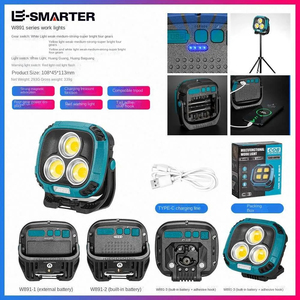 สปอตไลท์ที่สว่างเป็นพิเศษไฟฉายที่แข็งแกร่ง 1800Lm ฟังก์ชั่นธนาคาร Arbeits Lampe ไฟฉายแบบชาร์จไฟได้โคมไฟไฟทํางาน - Product Image 3