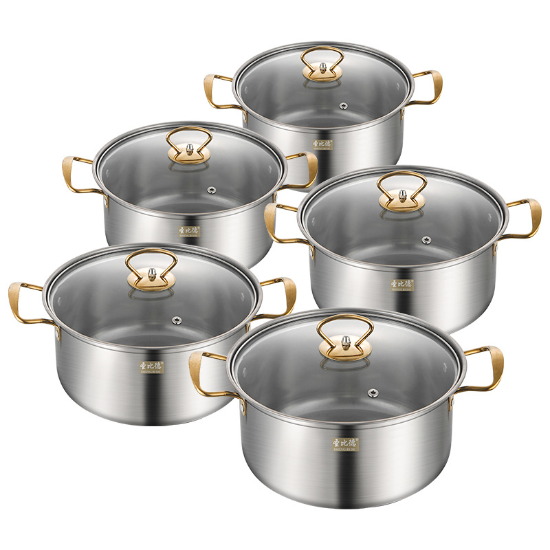 Golden Lines Pot à soupe avec poignée, 10 pièces