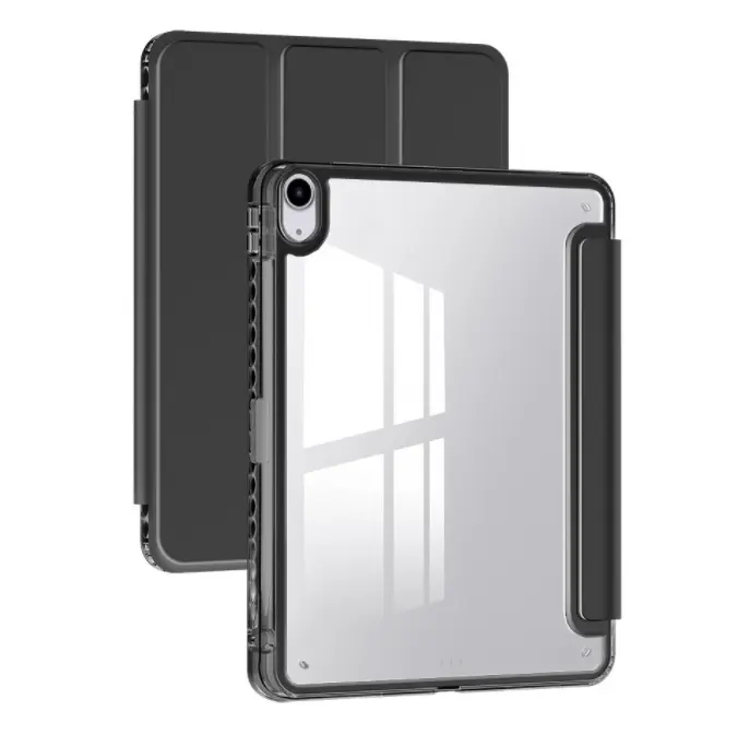 Sarung Tablet untuk iPad Pro mini 6 2024, casing pelindung belakang PC keras bening bahan PU tahan guncangan model penutup lipat tiga baru 8.3