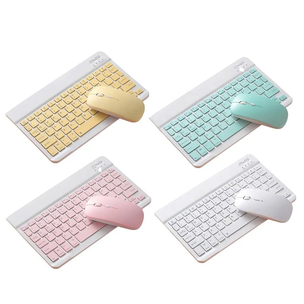 Cute Mini Wireless Blue tooth Keyboard and mouse set phone tablet computer Charging keyboard mouse combo